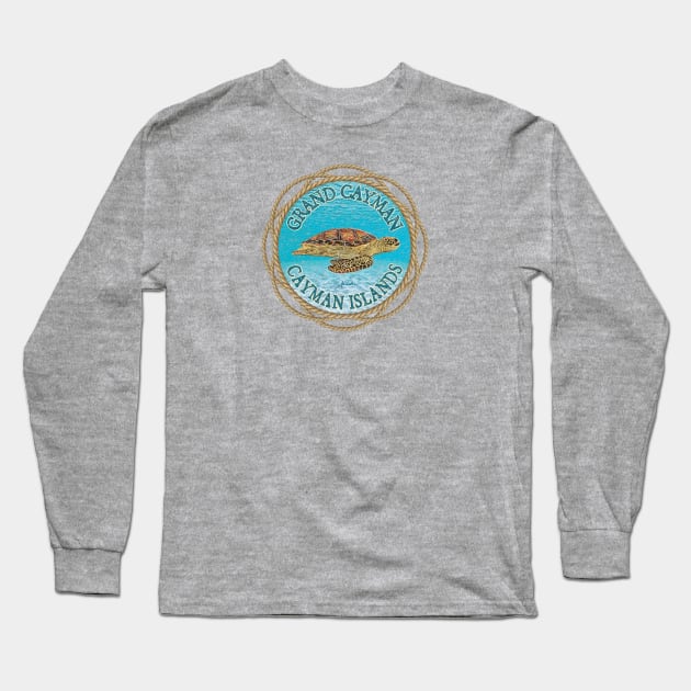 Grand Cayman, Cayman Islands, Gliding Sea Turtle Long Sleeve T-Shirt by jcombs